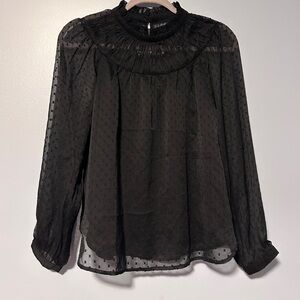 LOFT Black Sheer Blouse